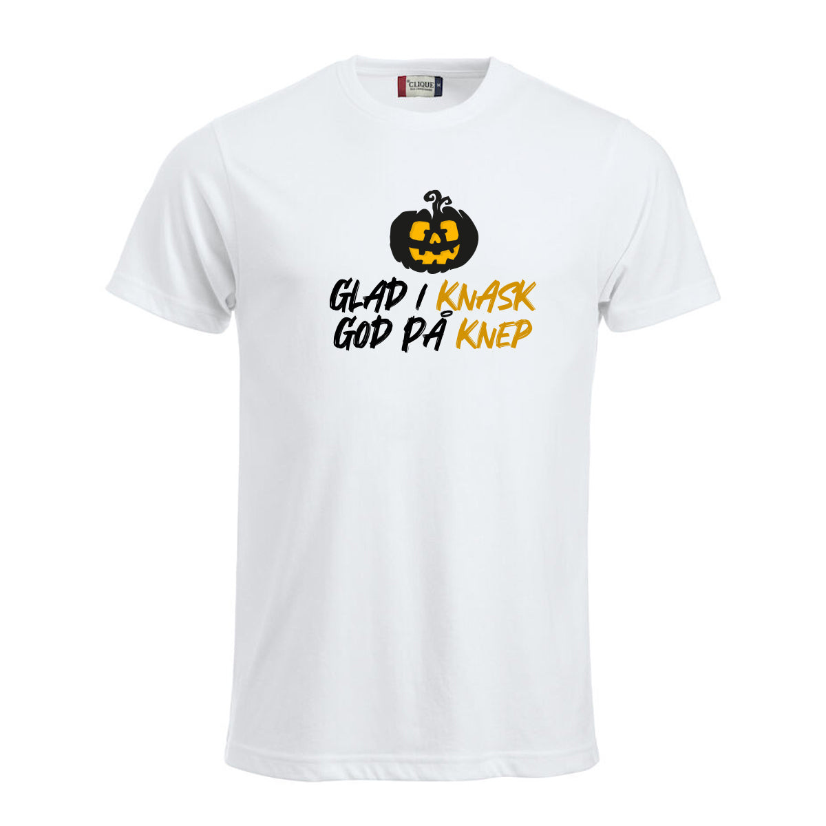 Glad i knask god på knep – t-skjorte