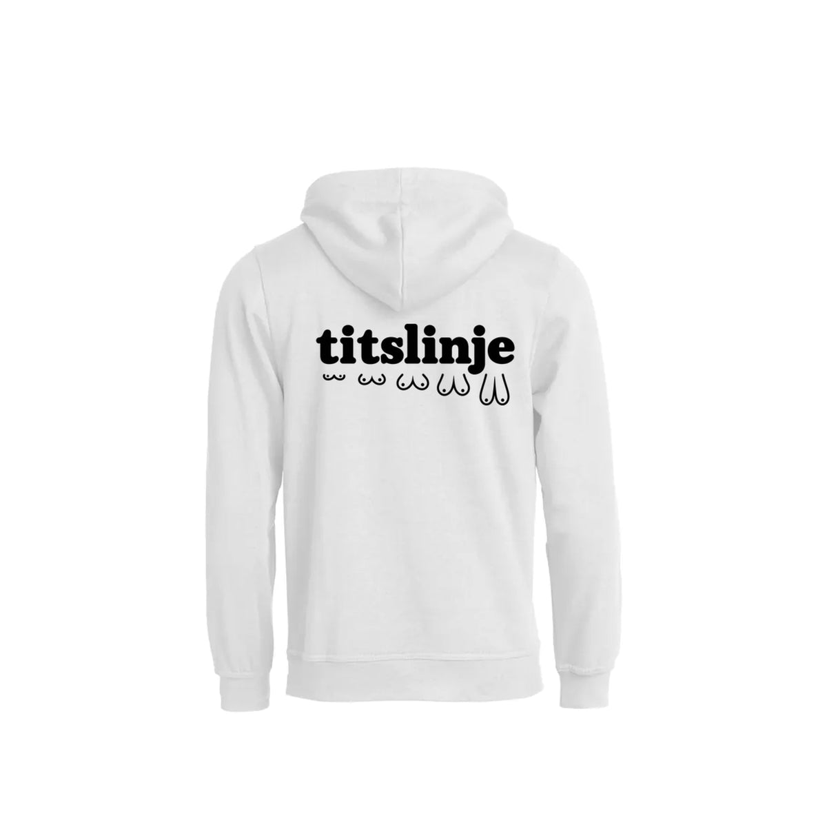 Titslinje Hettegenser – Hvit – bak