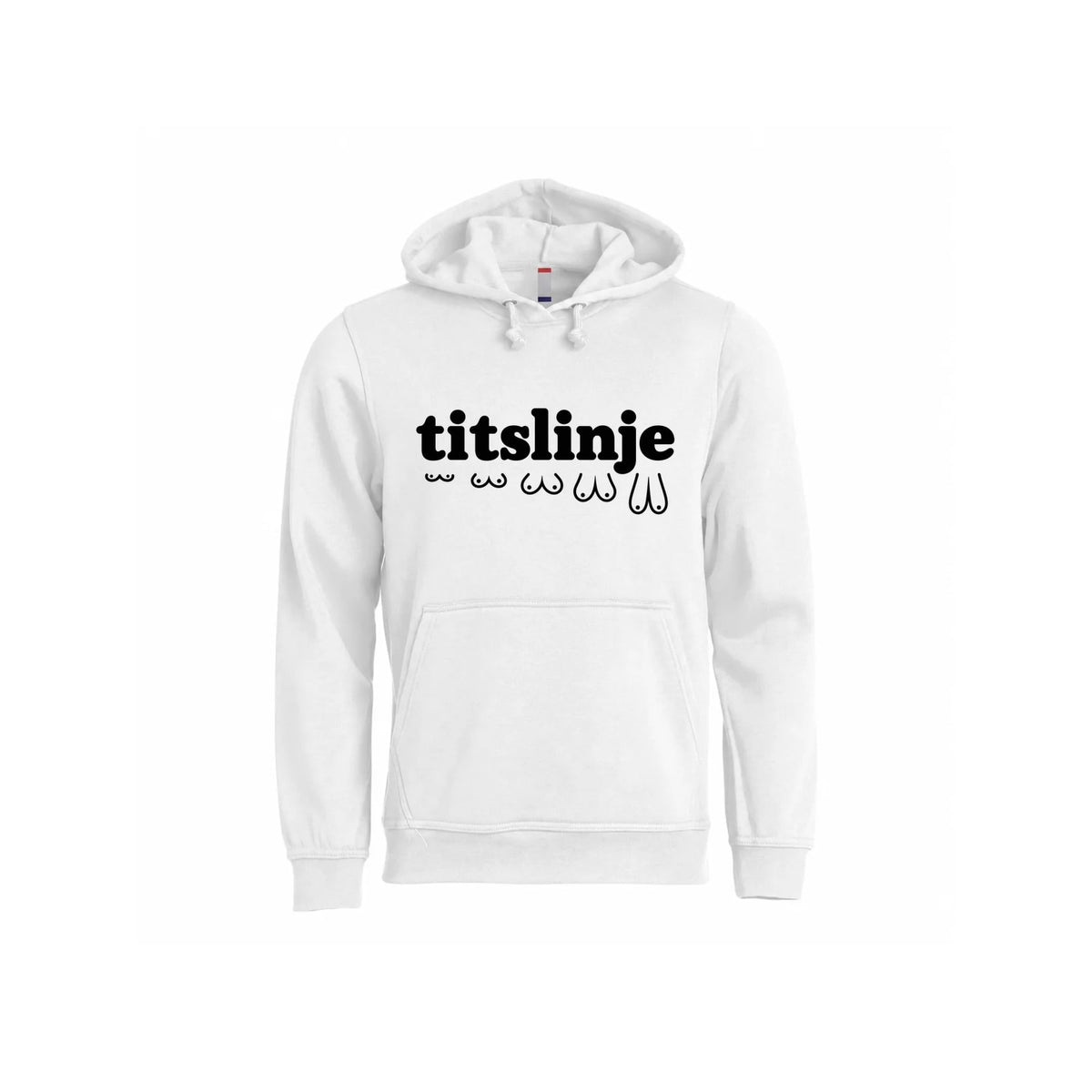 Titslinje Hettegenser – Hvit – foran