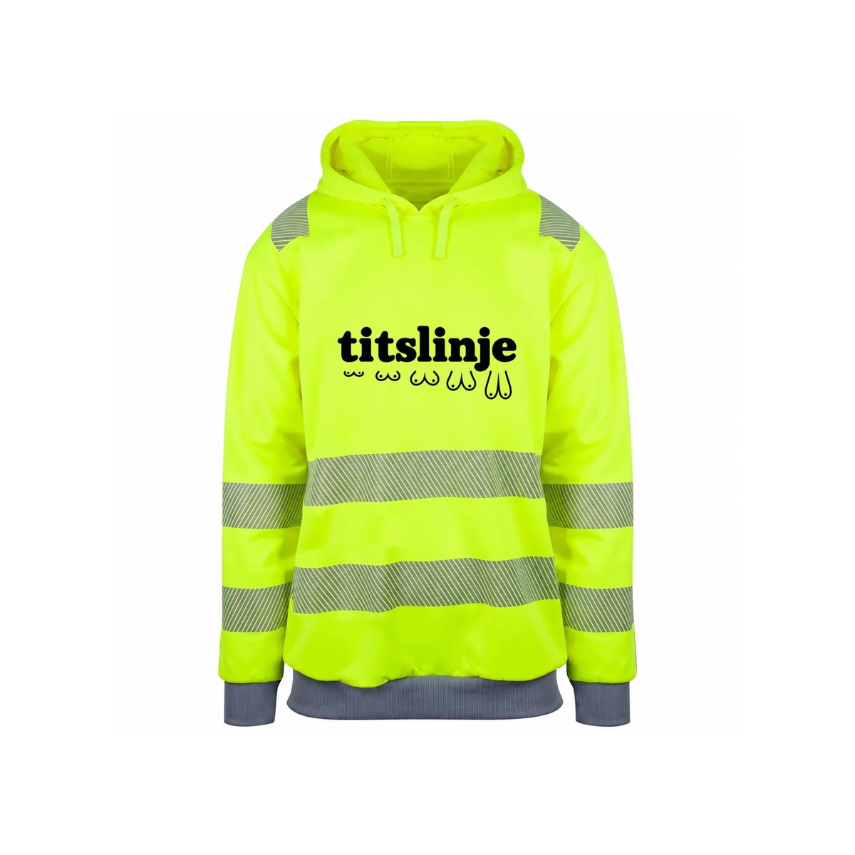 Titslinje Reflekshoodie – Safety Gul – foran