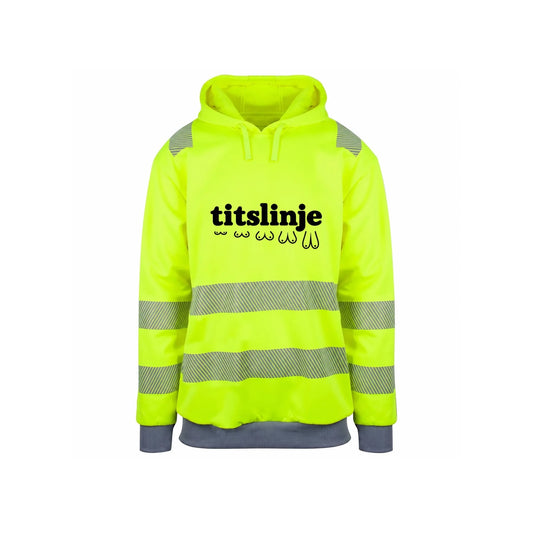 Titslinje Reflekshoodie – Safety Gul – foran
