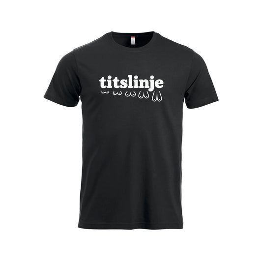 Titslinje T-skjorte – Sort – foran