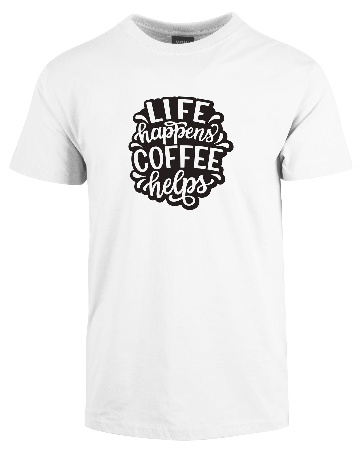 Life happens - coffee helps t-skjorte