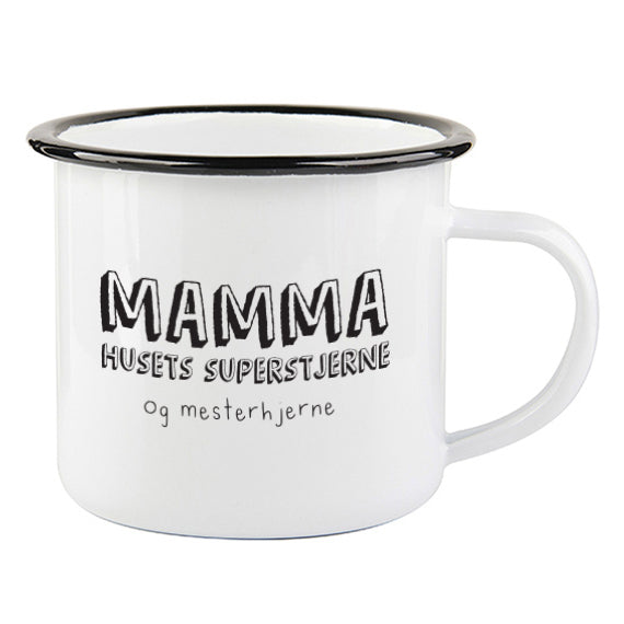 Mamma Superstjerne - emaljekopp